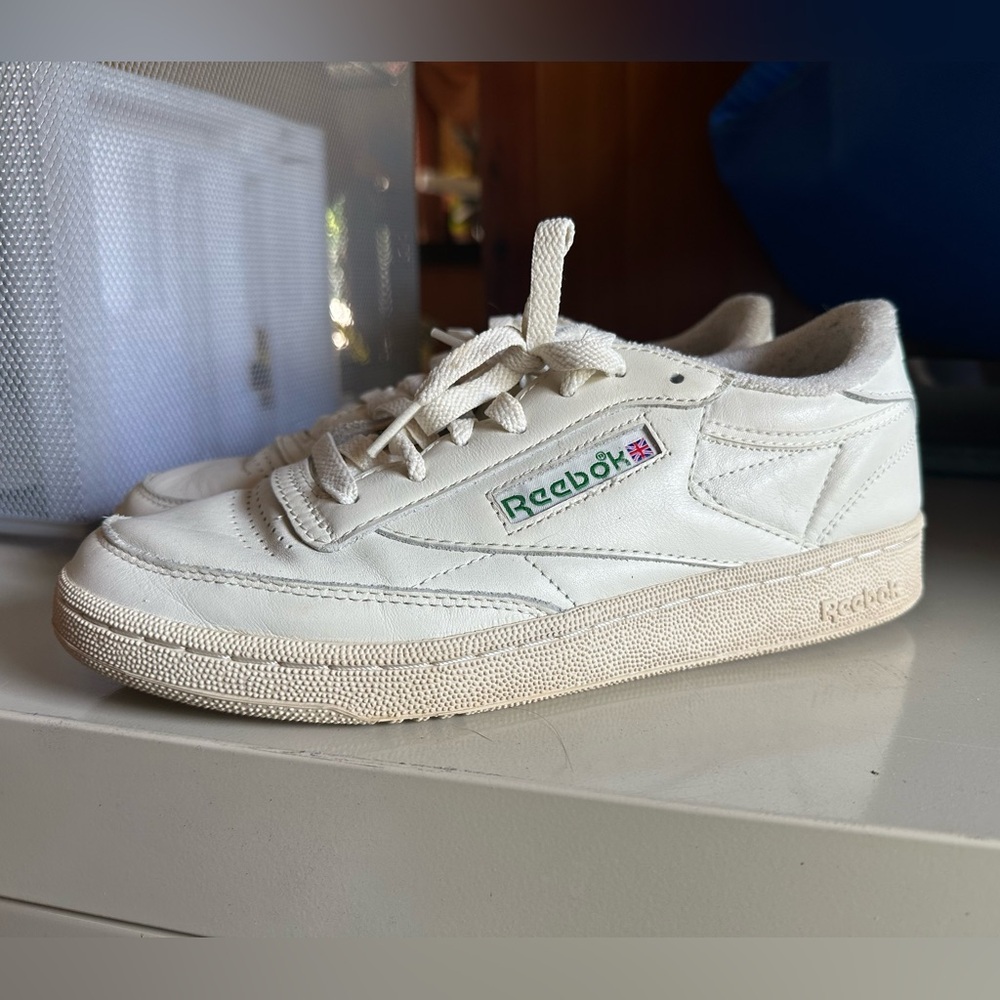 Reebok Chalk white Athletic Shoes with Retro Design